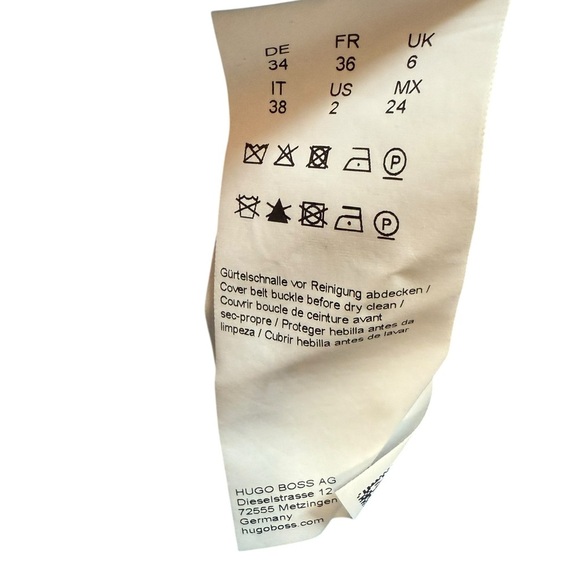 Hugo Boss Women’s “Dadorina” Bright Blue V-Neck Belted Sleeveless Pencil Dress - Picture 3 of 10